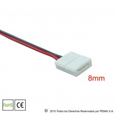 Conector Rápido 8mm con Cable para Tiras LED MonoColor SIN Soldadura